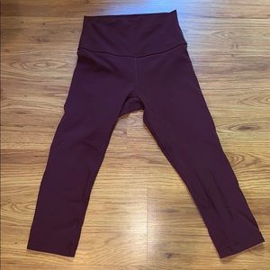 Maroon LuluLemon Cropped Align Leggings